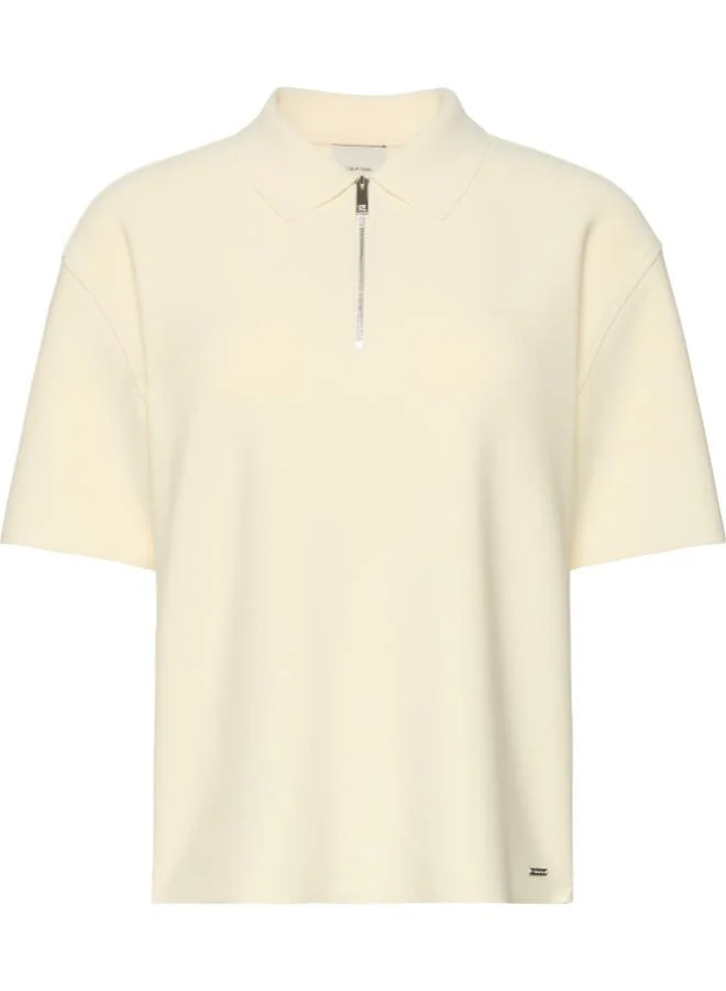 Knitted Half Zip Polo